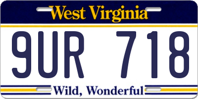 WV license plate 9UR718