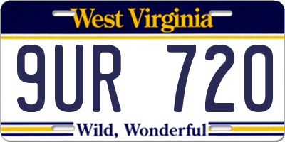 WV license plate 9UR720