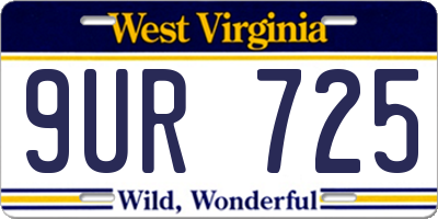 WV license plate 9UR725