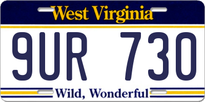 WV license plate 9UR730