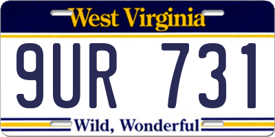 WV license plate 9UR731