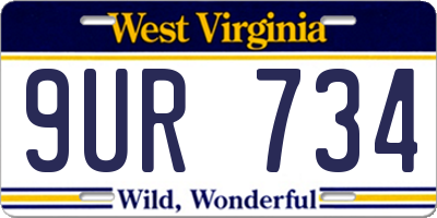 WV license plate 9UR734
