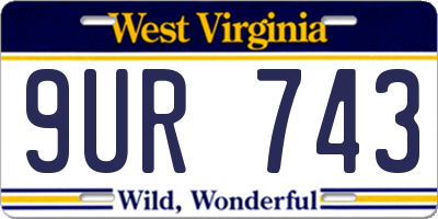 WV license plate 9UR743