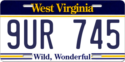 WV license plate 9UR745