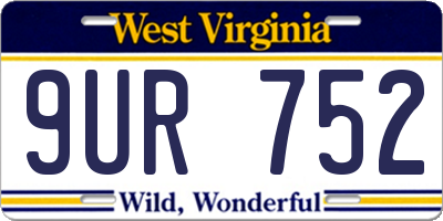 WV license plate 9UR752