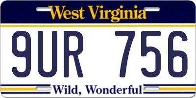 WV license plate 9UR756
