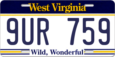 WV license plate 9UR759