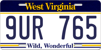 WV license plate 9UR765