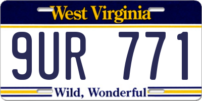 WV license plate 9UR771