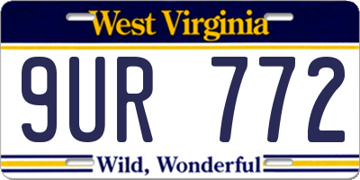 WV license plate 9UR772