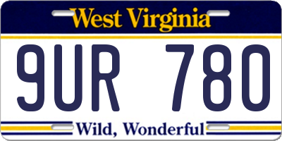 WV license plate 9UR780