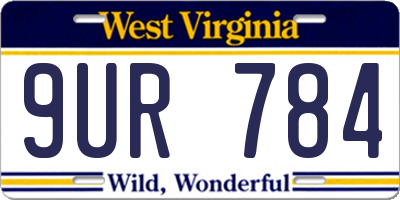 WV license plate 9UR784