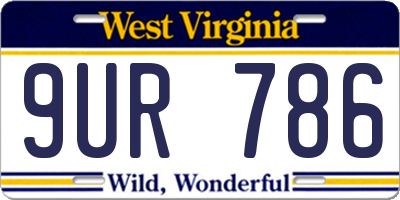 WV license plate 9UR786