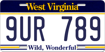 WV license plate 9UR789