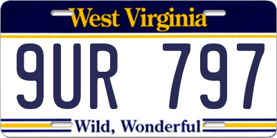 WV license plate 9UR797