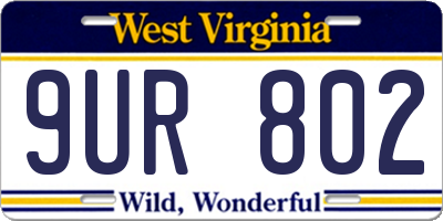 WV license plate 9UR802