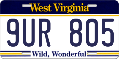 WV license plate 9UR805