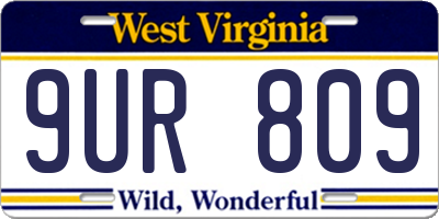WV license plate 9UR809