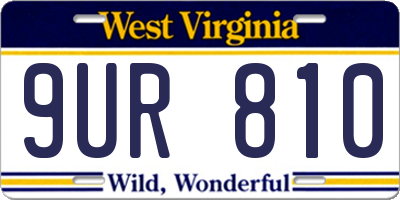 WV license plate 9UR810