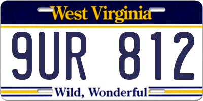 WV license plate 9UR812