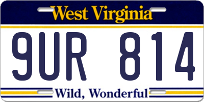 WV license plate 9UR814