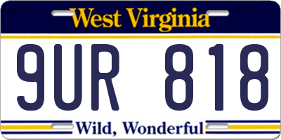 WV license plate 9UR818