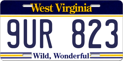 WV license plate 9UR823
