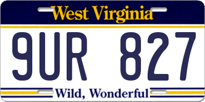 WV license plate 9UR827