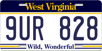 WV license plate 9UR828