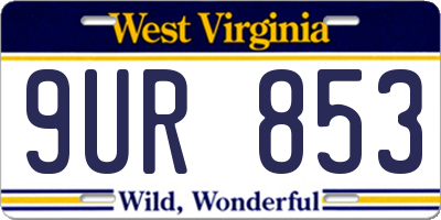 WV license plate 9UR853