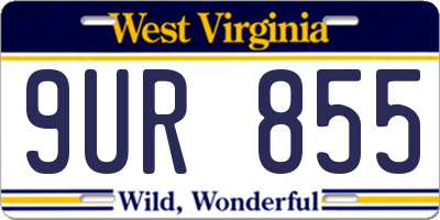 WV license plate 9UR855