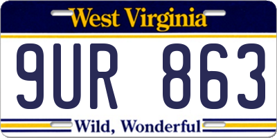 WV license plate 9UR863