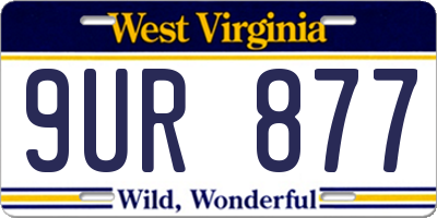 WV license plate 9UR877