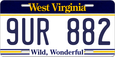 WV license plate 9UR882