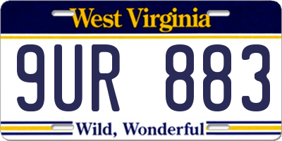 WV license plate 9UR883
