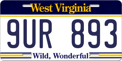 WV license plate 9UR893