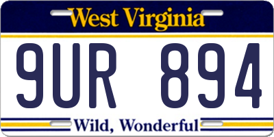 WV license plate 9UR894