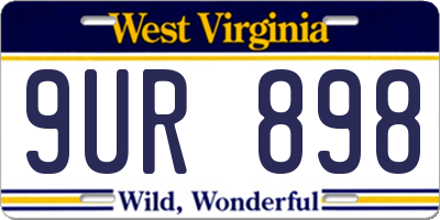 WV license plate 9UR898