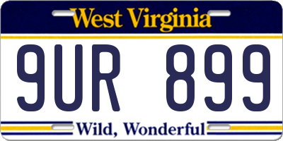 WV license plate 9UR899