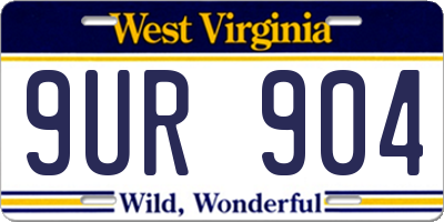 WV license plate 9UR904