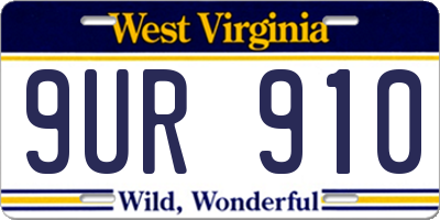 WV license plate 9UR910