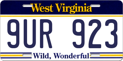WV license plate 9UR923