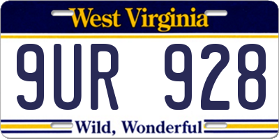 WV license plate 9UR928