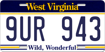 WV license plate 9UR943