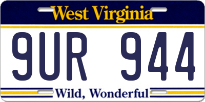 WV license plate 9UR944