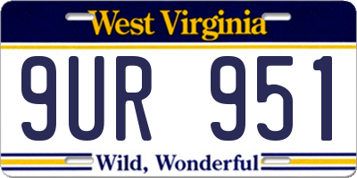 WV license plate 9UR951