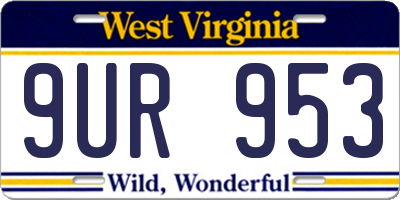 WV license plate 9UR953