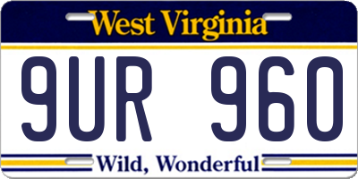 WV license plate 9UR960