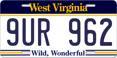 WV license plate 9UR962