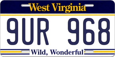 WV license plate 9UR968